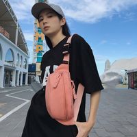 Unisex Preppy Style Streetwear Sports Solid Color Nylon Waist Bags sku image 2