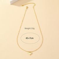 Simple Style Heart Shape Ferroalloy Plating 14k Gold Plated Women's Pendant Necklace main image 2