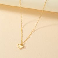 Simple Style Heart Shape Ferroalloy Plating 14k Gold Plated Women's Pendant Necklace main image 1