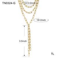 Moderner Stil Einfacher Stil Einfarbig Rostfreier Stahl Überzug Dreidimensional 18 Karat Vergoldet Frau Dreilagige Halskette sku image 1
