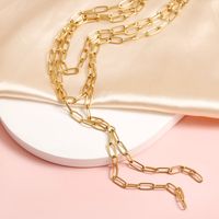 Modern Style Simple Style Solid Color Stainless Steel Plating Three-dimensional 18k Gold Plated Women's Three Layer Necklace main image 4
