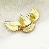 Pastoral Artistic Streetwear Bird Stainless Steel Polishing Plating Inlay Turquoise Gold Plated Open Rings main image 3