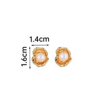 1 Pair Ig Style Y2k Cool Style Irregular Plating Inlay Copper Freshwater Pearl 18k Gold Plated Ear Studs sku image 1