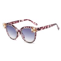 Elegant Color Block Pc Cat Eye Inlaid Pearls Inlaid Zircon Full Frame Women's Sunglasses sku image 3