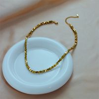 304 Stainless Steel 18K Gold Plated Punk Beaded Plating Solid Color No Inlaid Necklace main image 3