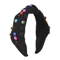 Simple Style Heart Shape Cloth Inlay Rhinestones Hair Band main image 2