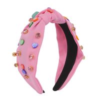 Simple Style Heart Shape Cloth Inlay Rhinestones Hair Band sku image 2