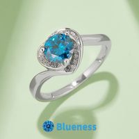 Elegant Classic Style Heart Shape Sterling Silver Gra Plating Inlay Moissanite White Gold Plated Rings main image 5
