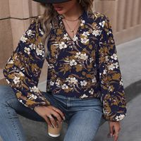 Women's Blouse Long Sleeve Blouses Printing Casual Vintage Style Flower main image 2