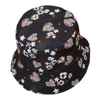 Unisex Casual Modern Style Simple Style Heart Shape Flower Printing Curved Eaves Bucket Hat main image 5