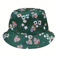 Unisexo Casual Estilo Moderno Estilo Simple Forma De Corazón Flor Impresión Aleros Curvos Sombrero De Copa main image 2