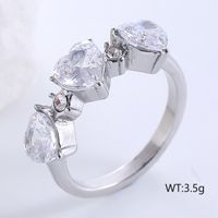 Romantic Classic Style Heart Shape Stainless Steel Plating Inlay Zircon 18k Gold Plated Rose Gold Plated Rings main image 2