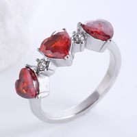 Romantic Classic Style Heart Shape Stainless Steel Plating Inlay Zircon 18k Gold Plated Rose Gold Plated Rings sku image 5
