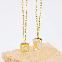 304 Stainless Steel Streetwear Plating Square Pendant Necklace main image 1