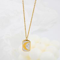 304 Stainless Steel Streetwear Plating Square Pendant Necklace main image 5