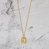 304 Stainless Steel Streetwear Plating Square Pendant Necklace main image 3