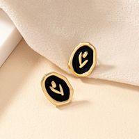 Wholesale Jewelry Vintage Style Geometric Color Block Alloy Plating Ear Studs main image 3