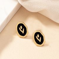 Wholesale Jewelry Vintage Style Geometric Color Block Alloy Plating Ear Studs main image 6