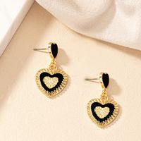 1 Pair Vintage Style Heart Shape Plating Alloy Ear Studs main image 6