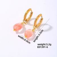 1 Pair IG Style Vintage Style Oval Plating 304 Stainless Steel Natural Stone Ear Clip sku image 6