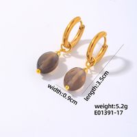 1 Pair IG Style Vintage Style Oval Plating 304 Stainless Steel Natural Stone Ear Clip sku image 17