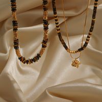 Ethnischer Stil Runden Kupfer Perlen Überzug 18 Karat Vergoldet Halskette main image 3