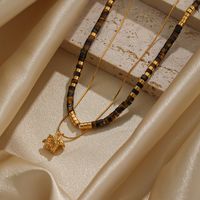 Ethnischer Stil Runden Kupfer Perlen Überzug 18 Karat Vergoldet Halskette main image 5