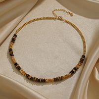 Ethnischer Stil Runden Kupfer Perlen Überzug 18 Karat Vergoldet Halskette main image 2