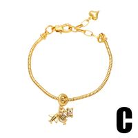 Style Simple Avion Le Cuivre Plaqué Or 18k Zircon Bracelets En Masse main image 3