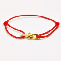 Simple Style Roman Style Geometric Color Block Stainless Steel Plating 18k Gold Plated Couple Bracelets sku image 1