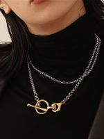 Elegant Vintage Style Simple Style Solid Color Copper 14k Gold Plated White Gold Plated Necklace In Bulk main image 5