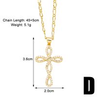 Style Simple Traverser Le Cuivre Placage Incruster Zircon Plaqué Or 18k Pendentif sku image 3