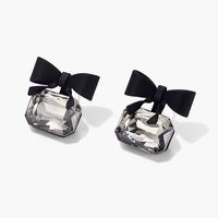 1 Pair Cute Sweet Bow Knot Plating Inlay Copper Crystal Silver Plated Ear Studs main image 5
