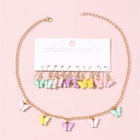 Cute Sweet Butterfly Alloy Girl's Jewelry Set sku image 1