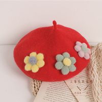 Girl's Korean Style Flower Beret Hat sku image 1