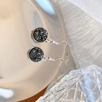 1 Pair Simple Style Round Plating Inlay Alloy Artificial Crystal Drop Earrings main image 4