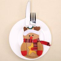 Christmas Nordic Style Christmas Santa Claus Snowman Cloth Party Cutlery Bag sku image 3