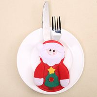Christmas Nordic Style Christmas Santa Claus Snowman Cloth Party Cutlery Bag sku image 1