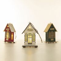 Christmas Nordic Style Modern Style Christmas House Wood Party Festival Ornaments main image 2