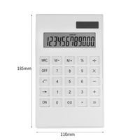 Solar White Calculator 12-bit Crystal Button Dual Power Gift Office Computer main image 2