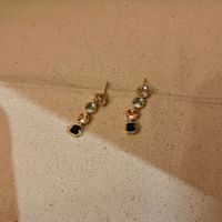 1 Pair Vintage Style Color Block Plating Copper Drop Earrings main image 4