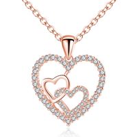 Basic Modern Style Heart Shape Alloy Copper Plating Women's Pendant Necklace sku image 2