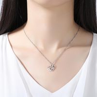 Simple Style Commute Heart Shape Copper Plating Pendant Necklace main image 3
