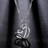 Simple Style Commute Heart Shape Copper Plating Pendant Necklace main image 2