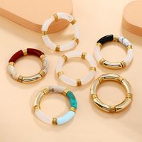 Style Classique Bloc De Couleur Arylique Fait Main Femmes Bracelet main image 1