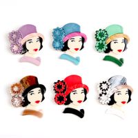 Classic Style Cartoon Character Arylic Printing Women's Brooches main image 4