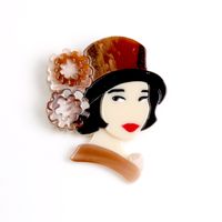 Classic Style Cartoon Character Arylic Printing Women's Brooches sku image 1