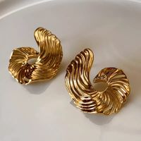 Wholesale Jewelry Simple Style Solid Color Alloy Gold Plated Plating Ear Studs sku image 3