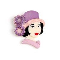 Classic Style Cartoon Character Arylic Printing Women's Brooches sku image 2