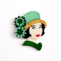 Classic Style Cartoon Character Arylic Printing Women's Brooches sku image 3